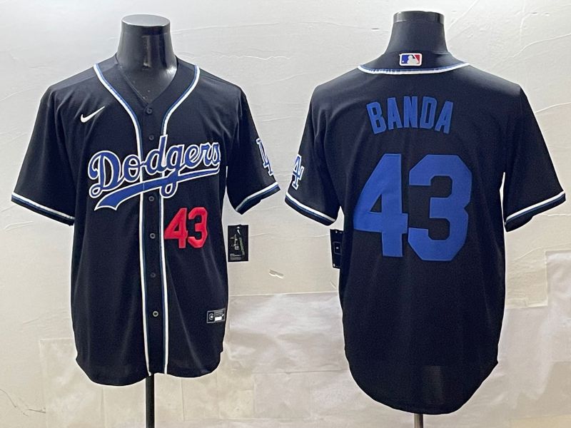 Men 2025 Los Angeles Dodgers #43 Banda Black Three generations Fashion Nike MLB Jersey style 7